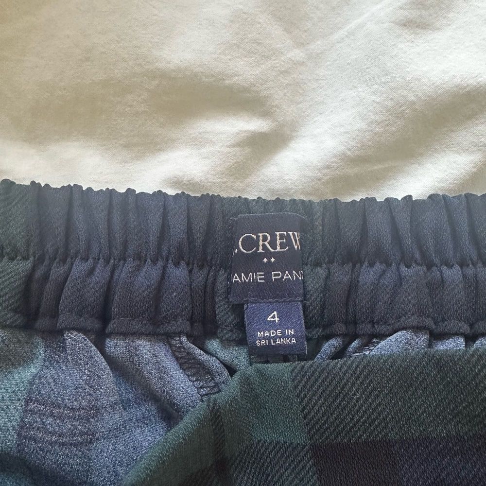 J. Crew Green and Black Plaid Jamie Ankle Pants